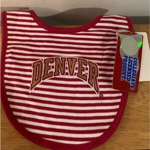 Denver University College Striped Bib NWT